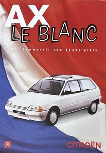 Citroen AX LE BLANC Prospekt Brochure Depliant  - Bild 1 von 1