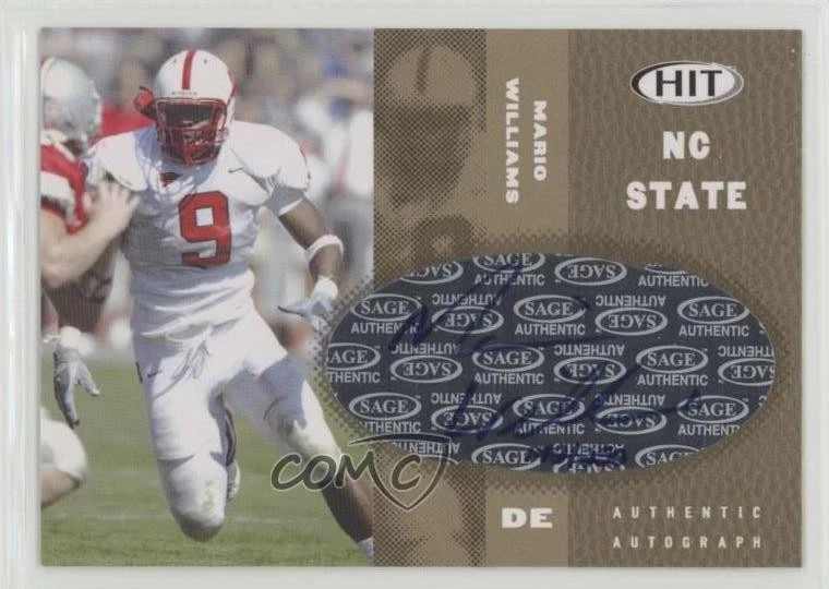 2006 SAGE Hit Auto Gold /250 Mario Williams #A9 Rookie Auto RC - Image 1 of 2