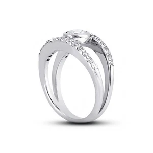 1.81ct I-SI2 Round Earth Mined Certified Diamonds 14k Gold Halo Engagement Ring - Picture 1 of 3