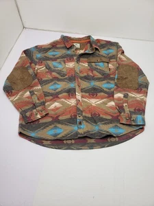 Legendary Whitetails Flannel Mens Aztec Southwest Shirt Shacket Elbow Patches - Picture 1 of 11