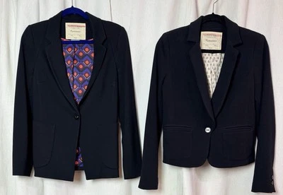 Anthropologie Cartonnier Women’s Size 6 Knit Blazer Jackets Black Lined Lot of 2 - Image 1 of 4
