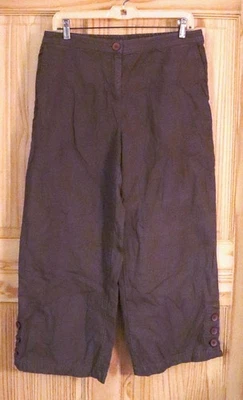 Pantalones capri recortados para mujer Jill talla 14 MARRÓN OSCURO cintura elástica elástica elástica Foto 1 de 4