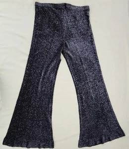 Polyglo Black & Silver Glitter Wide Leg Bell Bottom Pants Vintage 60s/70s W S/M - Bild 1 von 10