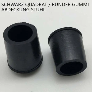 Quadrat / Runder Gummi Abdeckung Stuhl, Tisch, Füße, Röhre Endkappen Schwarz - Picture 1 of 30