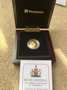 2011 Royal Wedding Jersey Gold Proof Sovereign £1 Münze - Bild 1 von 6