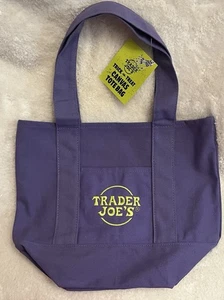 Trader Joe's Mini Canvas TREAT Bag PURPLE NWT - Picture 1 of 1