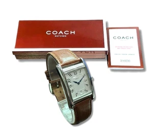 Coach Lexington W502B Tank Style Ladies Quartz Watch w/Box NEW BATTERY Japan - Picture 1 of 10