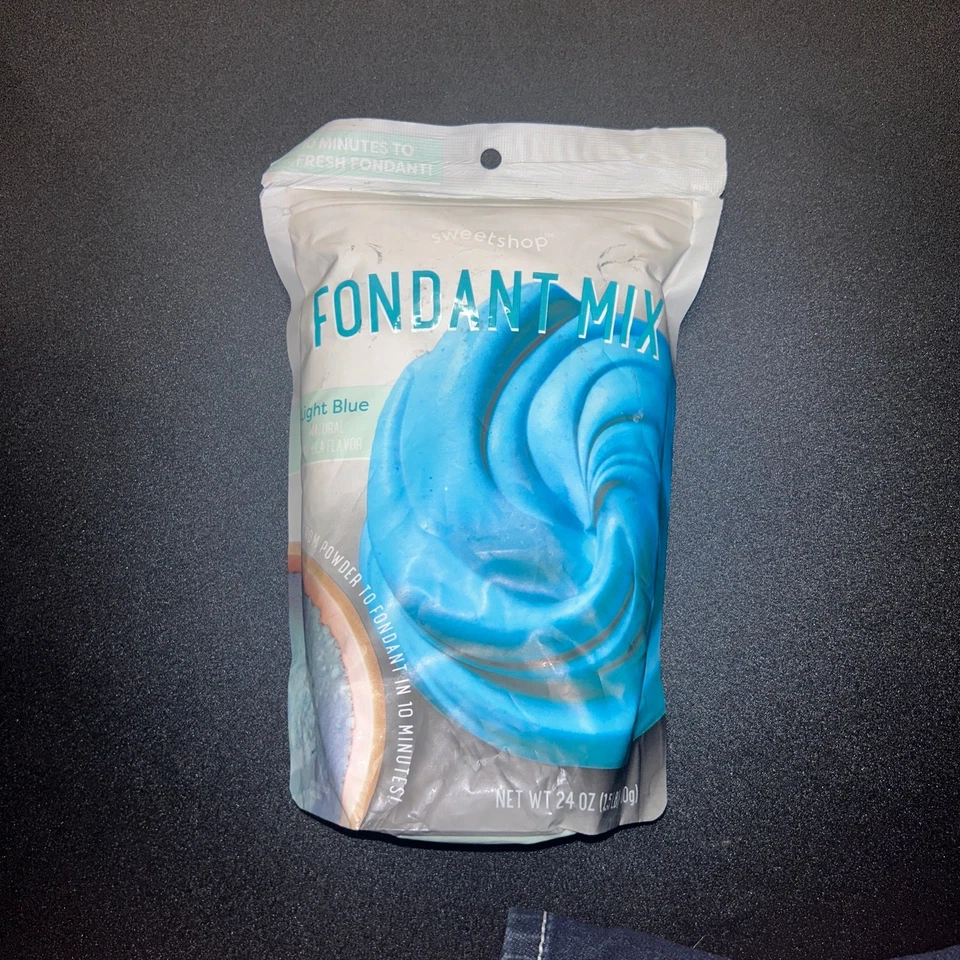 Nueva mezcla de fondant vainilla azul claro Sweetshop 24 oz EXP 2027 Foto 1 de 4