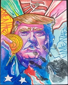 Donald Trump painting By ARTISTS MENACE 2025 Title Made In America 🇺🇸 - Picture 1 of 5