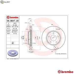 2x BRAKE DISC 09.B647.21 FOR DODGE ECE/ECD 2.0L EBA 1.8L ED3 2.4L ECN 2.0L 4cyl - Picture 1 of 10