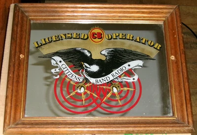 Letrero de espejo de pared vintage con licencia CB OPERADOR, radio banda ciudadana 14,5" x 12" Foto 1 de 4
