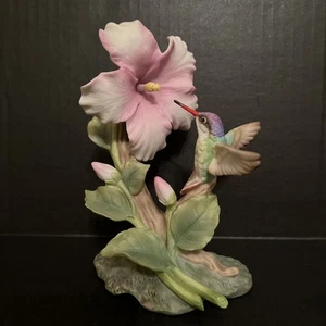 Masterpiece Porcelain Homco Glory of Nature Hummingbird & Flower 1991 - Picture 1 of 7