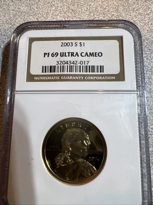 2003 S Sacagawea $1 NGC PF69 Ultra Cameo "Brown Label" - Image 1 of 2