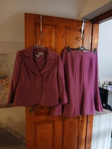 Ladies Heather 3 Piece Vintage Style Skirt Suit Gold By Michael H. Size UK 16. - Picture 1 of 6