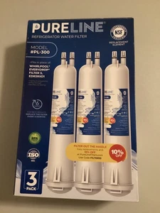 Pureline REFRIGERATOR Water Filter PL-300 Pack of 3 Whirlpool OPEN BOX - Picture 1 of 6