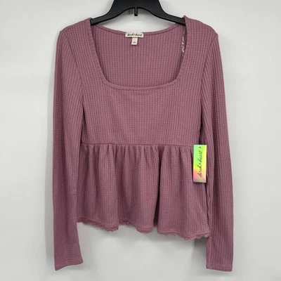 NUEVO CON ETIQUETAS Derek Corazón Top Juniors Talla L Rosa Bebé Muñeca Waffle Tejido Encaje Manga Larga Foto 1 de 4