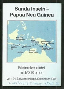 Map postcard Papua New Guinea Indonesia MS Bremen stamps - Picture 1 of 1