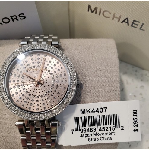 Orologio Donna Michael Kors Rosa Argento Nuovo Darci MK 4407