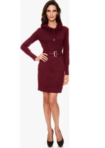 Kleid rot 46 HEINE Damen Strickkleid Rollkragen Gürtel bordeaux UVP: 89,99€ E146 - Bild 1 von 3