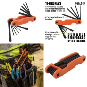 Klein Tools Pro Folding Hex Key Set, 11-Key, Heavy Duty, SAE Sizes - Picture 1 of 12
