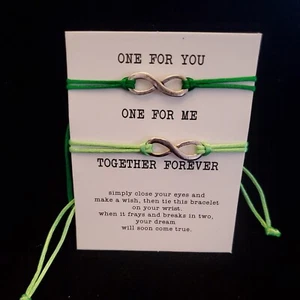 Fashion Jewelry Together Forever Love Infinity Couples wish Bracelets dark green - Picture 1 of 2