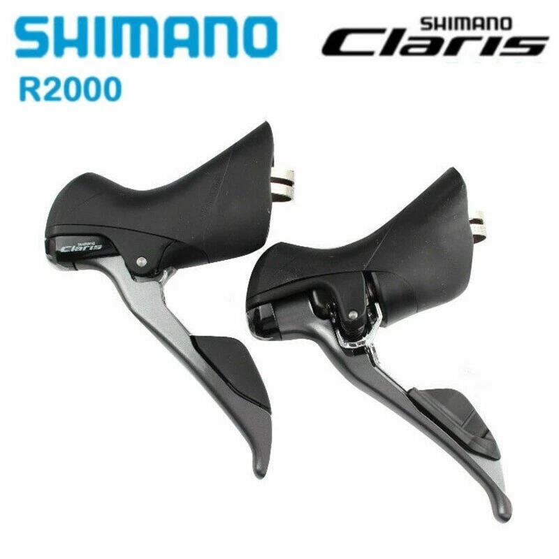 Shimano Claris STI ST R2000 2x8 Speed Shift Brake Levers Right Left Black Road - Image 1 of 4