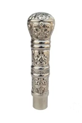 Desginer Vintage Silver Brass Head Handle For Walking Stick Cane (only Handle) - Image 1 of 4