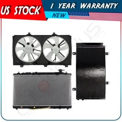 AC Condenser Radiator Cooling Fan Kit For 2009 2010 2011-2014 Toyota Venza - Image 1 of 4