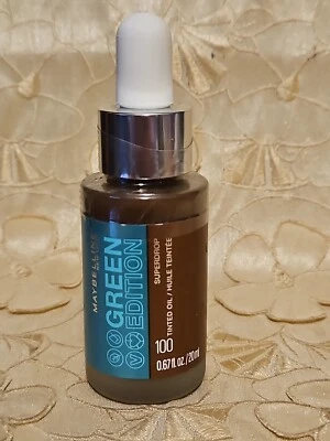Maybelline-Green Edition-Superdrop Tinted Oil-Foundation ~ #100-NEW/SEALED! - Image 1 of 3