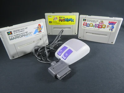 Super Famicom mouse Mario paint wario picross Nintendo Japan game SFC 3 games jp - Image 1 of 4
