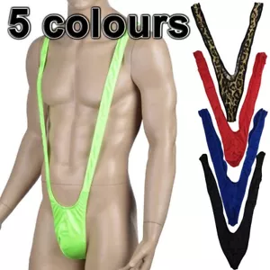 Borat Mankini Costume Green Swimsuit Mens Swimwear Thong Bikini Mankini Bucks - Picture 1 of 22
