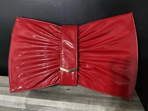 Busta rossa pochette pochette pelle verniciata slim media - Foto 1 di 5