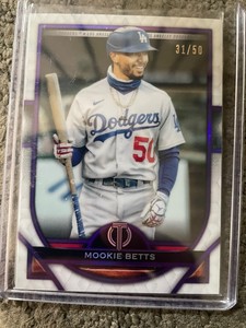 2021 Topps Tribute Purple Parallel #13 Mookie Betts Los Angeles Dodgers 31/50