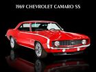 1969 Chevrolet Camaro SS NEW METAL SIGN: Hot Rod Look in Red & White