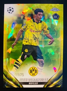 2023-24 Topps Chrome Sapphire Julien Duranville Dortmund Yellow rookie RC #/75 - Picture 1 of 2