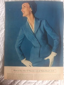Vintage Womans Sacony Suit Magazine Fashion Retro Print Ad 1955 - Picture 1 of 1