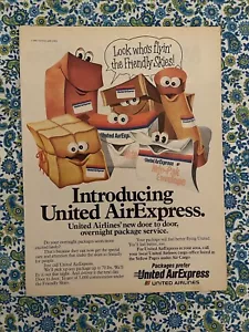 Confezione Pubblicità Stampa United Air Express 1981 Vintage Consegna - Foto 1 di 7
