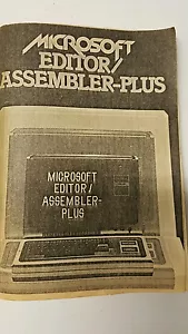 vintage Microsoft editor assemblers plus manual - Picture 1 of 4