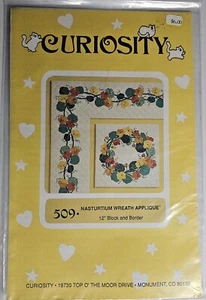 Curiosity 509 Nasturtium Wreath Applique VINTAGE 1991 Unused-QP5 - Picture 1 of 2