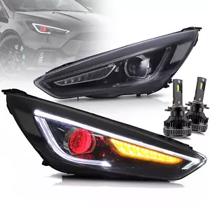 VLAND Demon Eyes Headlights Front+LED Bulb Kits For 2015-2018 Ford Focus 3th Gen - Picture 1 of 15