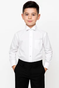 PAGE BOYS FORMAL WING COLLAR WHITE SUIT SHIRT WEDDING PROM AGE 6 Mnts to 16 YRS - Picture 1 of 3