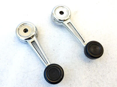 Manivela de ventana cromada 73-77 OEM con perilla negra Ford F100 F150 F250 F350 Foto 1 de 4