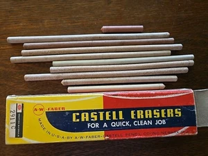 9 Pack Vintage A W Faber Castell Erasers for 7" Electric Erasers New Unused - Picture 1 of 2