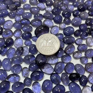 Natural Iolite Loose Gemstone Oval Meditation Cabochon - Picture 1 of 5