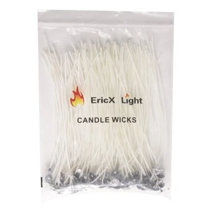 100 Piece Candle Wick 8" Prewaxed Cotton Corefor Candle Makingcandle D - Picture 1 of 8