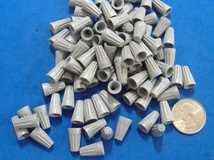 100 GARDNER BENDER SMALL GRAY WIRE GARD CONNECTOR TWIST ON NUT CONNECTORS - Picture 1 of 3