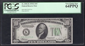 FR 2006-K 1934-A $10 FRN FEDERAL RESERVE NOTE DALLAS, TX PCGS UNCIRCULATED-64PPQ - Picture 1 of 2