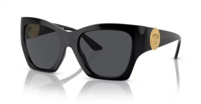 Gafas de sol para mujer Versace 0VE4452 GB1/87 negras/grises oscuros cuadradas suaves Foto 1 de 4