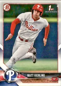 LOTE DE 5 2018 BOWMAN DRAFT PAPEL DE PRIMERA BASE PROSPECTO BD-2 MATT VIRLING PHILLIES - Imagen 1 de 2