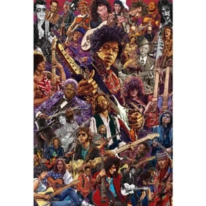PÓSTER LEGENDARIO DE GUITARRISTAS HENDRIX KING CLAPTON PAGE VAN HALEN NUEVO 24x36 - Imagen 1 de 1